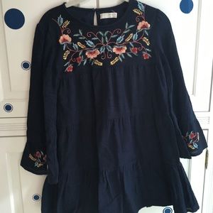 A blue floral Zara dress